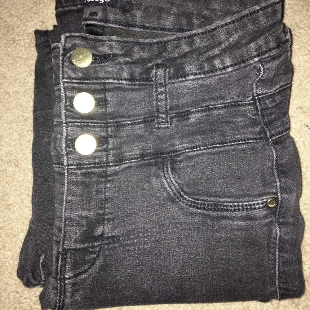REFUGE BLACK HIGH WAISTED SKINNY JEANS